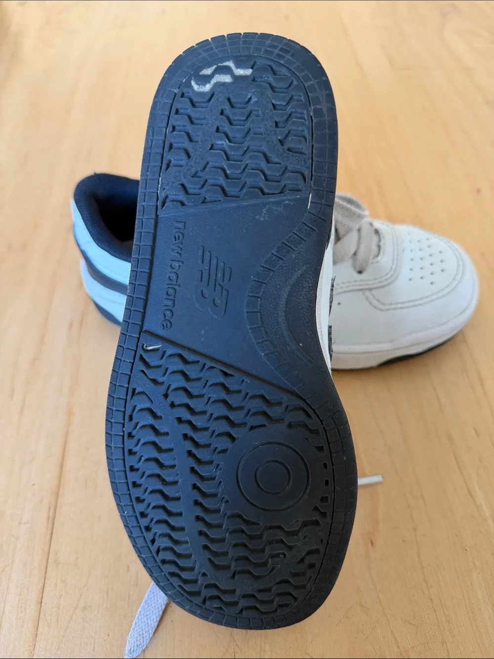 New Balance White and Black Kids Sneakers
